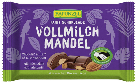 Mælkechokolade med mandler BIO 100 g