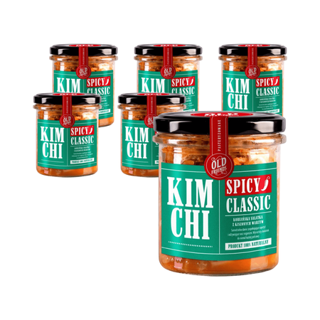 SÆT 6 x Kimchi classic spicy pasteuriseret 280 g - gamle venner