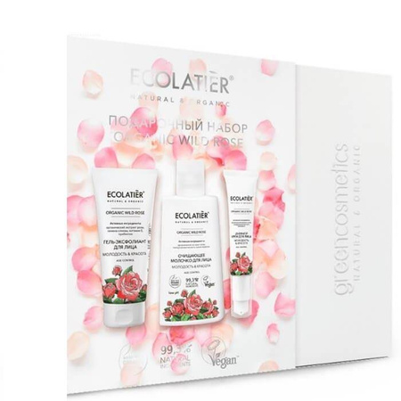 ORGANIC WILD ROSE Zestaw prezentowy do pielęgnacji twarzy ECOLATIER