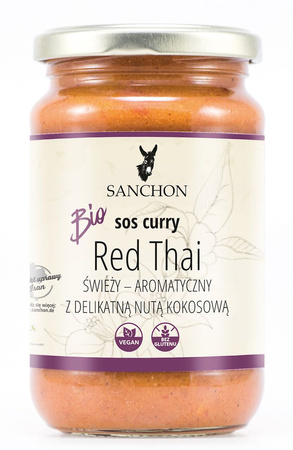Rød thai vegansk glutenfri karrysauce bio 340 g - SANCHON