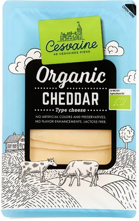 Laktosefri cheddarost i skiver BIO 125 g
