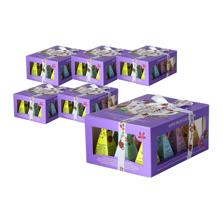 KIT 6 x Fruit Tea Collection bio pyramid te (superfrugt - 6 smagsvarianter) (12 x 2 g) 24 g - english tea shop organic
