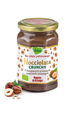 Glutenfri hasselnød og kakao crunchy cream bio 250 g - Nocciolata