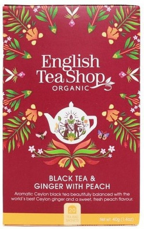 Sort te med ingefær og fersken ( 20X2) BIO 40g