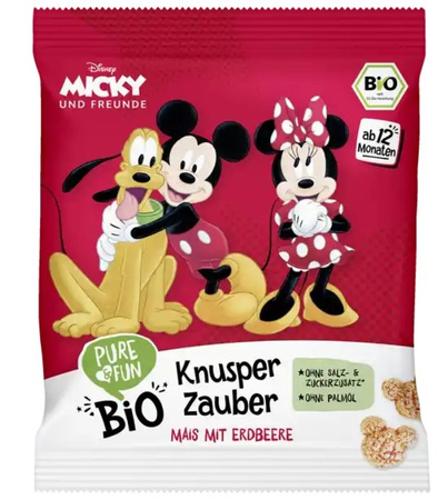 Jordbær majschips BIO 30 g Mickey Mouse