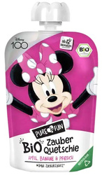 Æble-banan-ferskenpuré BIO 100 g Minnie Mouse - PURE&FUN