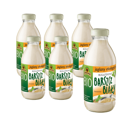 SÆT 6 x Hvid lamme-borsjtj, glutenfrit koncentrat bio 320 ml