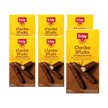 SÆT 6 x Cioko sticks - glutenfri kiks med chokoladestykker 150 g - Schar